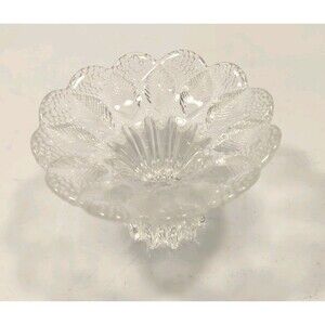 Lausitzer Glass Crystal Medea Textured Dew Drop & Leaf East German Bowl